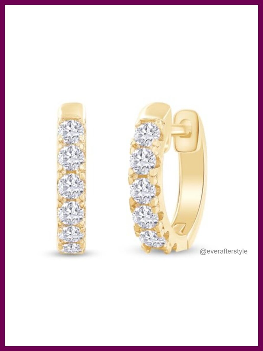 18K Gold Plated Huggie Hoop Earrings 0.36 CT Moissanite Ear Cuff Trendy Jewelry